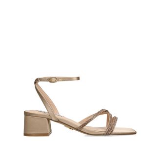 Steve Madden Womens Satin Gabby Taupe Heels - Size UK 7