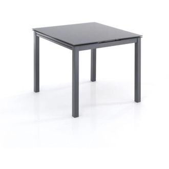 Oresteluchetta Oresteluchetta - Mesa Extensible De Cristal Templado Gris Cm. Al.75 X L.90 X P.90