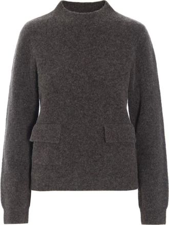 Bitte Kai Rand Smuk strikbluse med lommer - Dames - Truien - Grijs - Maat: XS Wol