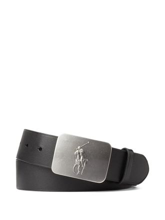Polo Ralph Lauren Pony plaque leather belt - men - Calf Leather - 40 - Black