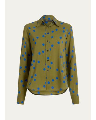 Proenza Schouler Paz Polka-Dot Button-Down Shirt