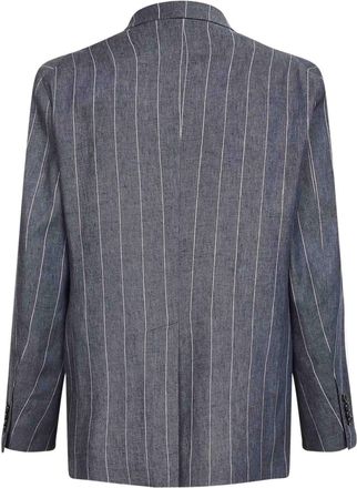 Tagliatore Mens Blazer New York Blue Linen-Blend Jacket