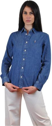 Ralph Lauren Slim-fit denim overhemd - 4- MWA - Dames - Spijkeroverhemden - Blauw - M - Denim - Overhemden