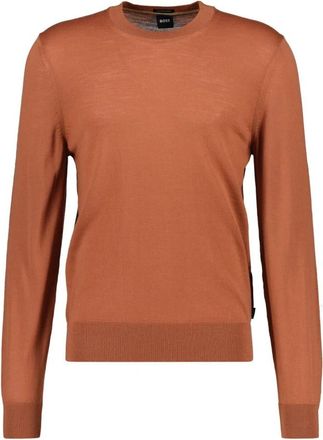 HUGO BOSS Klassieke Merinowollen Trui - Heren - Ronde hals truien - Rood - 2XL - Wol - Truien & Vesten
