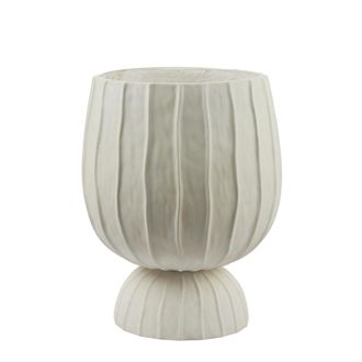 Schubiger M&ouml;bel Vase Abgerundet mit Fuss Weiss H: 45 cm