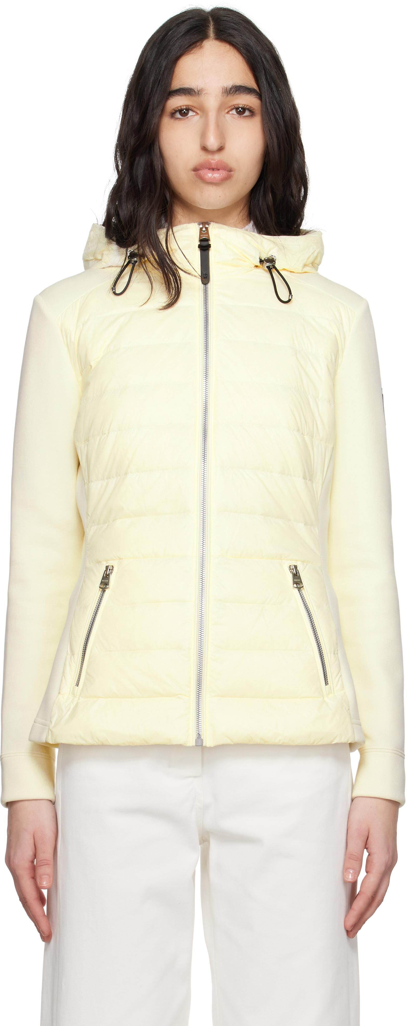 ダウンジャケット・コート Moncler White Quilted Jacket In Nylon Moncler Quilted Nylon Zip-Up Cardigan - Bergdorf Goodman
