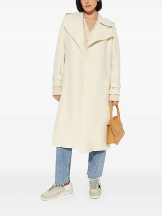 Harris Wharf London double-breasted belted trench coat - women - Wool - 44 - White