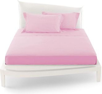 Trade Shop Trade Shop - Compley Of Matrimonial Health United Lenzuola Coordinato Copricuscini - Rosa