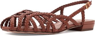 Vince Camuto Stiorra Strappy Flat Sandals Womens Sandals Golden Walnut : 7.5 M, Faux Leather
