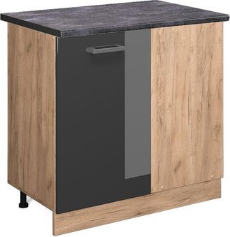 Vicco Armario De Esquina R-line, Antracita Alto Brillo, 86 Cm, Et Antracita