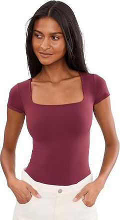 Free People Clean Lines Sunfade Baby T-Shirts Womens Clothing Pomegranate : L-XL (US Womens 14-16), Nylon/Spandex