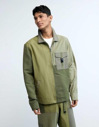Desigual Giacca militare verde con tasche
