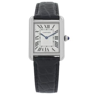 Cartier Pre-owned Cartier Tank Solo Silvered Light Opaline Dial Ladies Watch WSTA0030