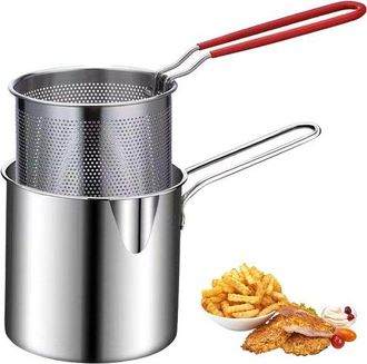 OEM Freidora Peque&ntilde;a - Freidora - Freidora De Acero Inoxidable 304 Con Cesta - Freidora Multifuncional Para Cocina Y Hogar - Color Plata