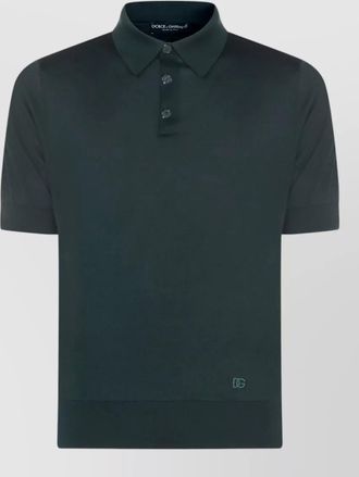 Dolce & Gabbana short sleeve polo shirt with ribbed cuffs