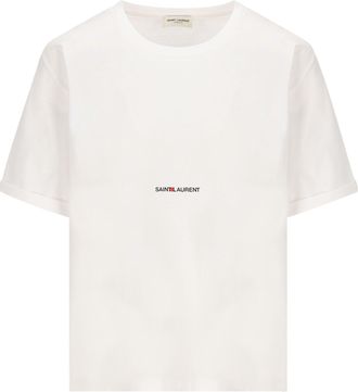Saint Laurent T-shirt vrouwen biologisch katoen wit