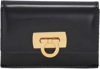 Ferragamo Gancini leather cardholder - women - CALFSKIN/Lambskin - One Size - Black