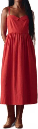 The Great. Verse Sweetheart Neckline Dress In Hot Red