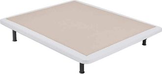 Colchones Aznar Base Tapizada Poli-piel Reforzada 5 Barras Transversales Blanco - 150x190 Cm