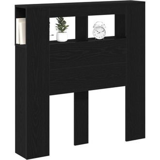 vidaXL Led Headboard Black oak 100 x 18.5 x 103.5 cm Engineered wood Vidaxl