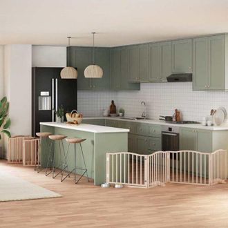 vidaXL Puerta Para Perros Plegable 12 Paneles Madera De &Aacute;lamo 960 Cm Vidaxl