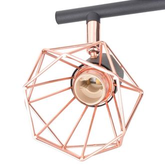 Berkfield Home Suitable Ceiling Lamp with 4 Spotlights E14 Black & Copper