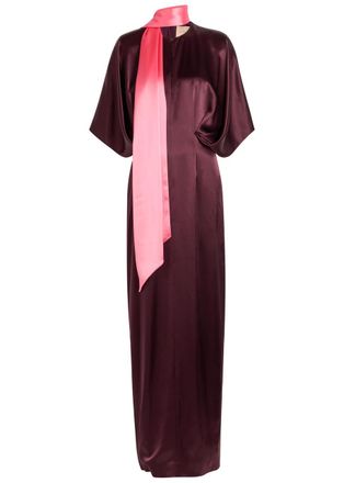 Roksanda Ilincic Sami Draped Satin Maxi Dress - Multicoloured - 10 (UK10 / S)