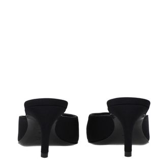 The Attico Fabric Flat Sandal - Black