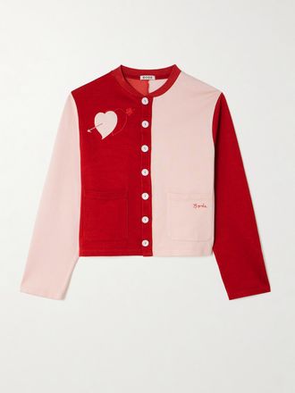 Bode Cardigan In Maglia Con Ricamo Wonderland - Rosso