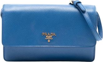 Prada Pre-owned Cross Body Bags, female, Blue, Size: ONE SIZE Pre-owned Structured Shoulder Bag