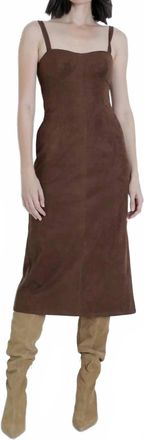 Karina Grimaldi Olivia Suede Midi Dress In Chocolate Brown