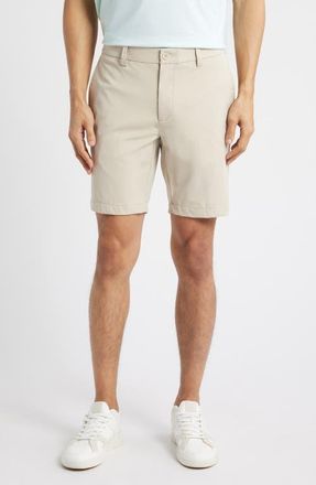 Scott Barber Sono Flat Front Stretch Chino Shorts in Khaki at Nordstrom, Size 33