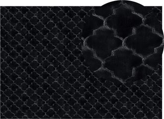 Beliani Alfombra Negra 160 X 230 Cm Poli&eacute;ster Piel Sint&eacute;tica Conejo Reja Pelo Largo Gharo