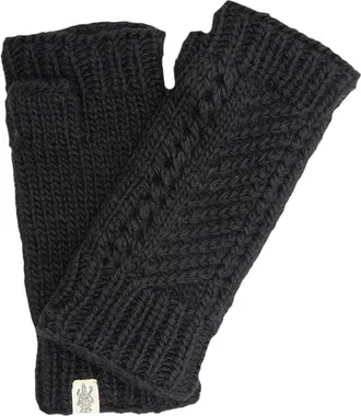 Nirvanna Designs Diagonal Knit Handwarmers in Black at Nordstrom
