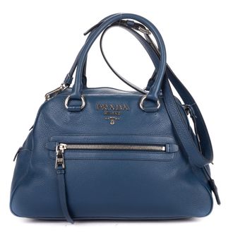 Prada Front Zip Pocket Bowling Tote schoudertas