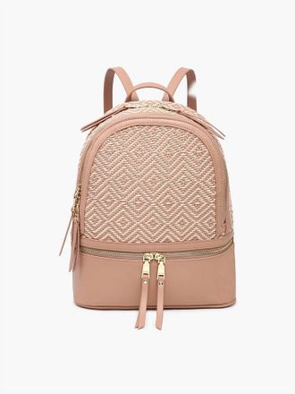 Jen & Co. Womens Zahava Woven Diamond Backpack In Mauve