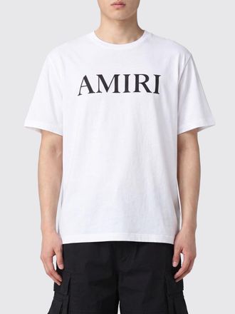 Amiri T-shirt girocollo in cotone con logo stampato a contrasto