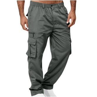 Generic Tactical Trousers Men Cargo Trousers for Men UK Combat Work Trouser Outdoor Hiking Camping with Multi Pockets Zipper Straight Leg Tactical Clothes,Dar