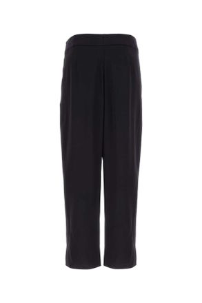 Saint Laurent Crepe Satin Trousers - Black