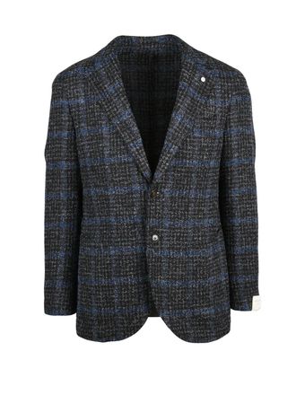 L.B.M. 1911 Round Jacket in Wool and Polyamide Blend with Checkered Pattern