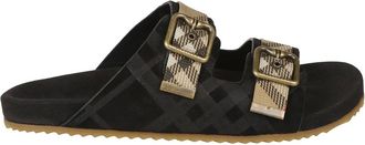 Burberry Schoenen, Heren, Zwart, 40 1/2 EU, Urchin Check Sandal