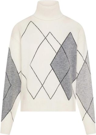 Seventy Dolcevita met intarsia - Dames - Coltruien - Wit - XS - Wol - Truien & Vesten