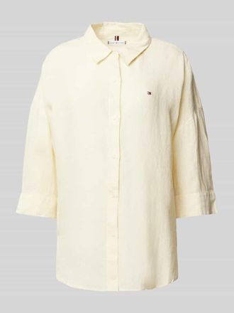 Tommy Hilfiger Relaxed Fit Bluse aus reinem Leinen in Hellgelb, Gr&ouml;&szlig;e 42