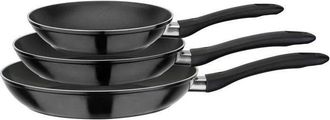 GSW Set De Sartenes - Gsw - Nova Negro - 3 Piezas - 20/24/28 Cm - Aluminio Forjado - Recubrimiento Vitaflon - Inducci&oacute;n