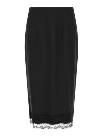 Ermanno Scervino Black Lace Sheath Skirt