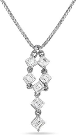 Luxury Bazaar platinum tiered-design diamond necklace - Zilver