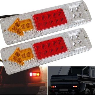 OEM 2 Luces Traseras De 12 V Para Cami&oacute;n/remolque, 19 Led, Impermeables, Con Luz De Freno, Intermitentes Traseros, Luces De Matr&iacute;cula Para Autocaravana, R