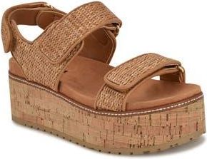 Nine West Heavin Platform Wedge Sandal in Dark Natural at Nordstrom Rack, Size 6.5