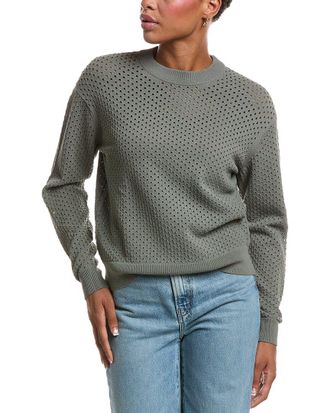 Autumn Cashmere Relaxed Fit Micro Mesh Crewneck Sweater