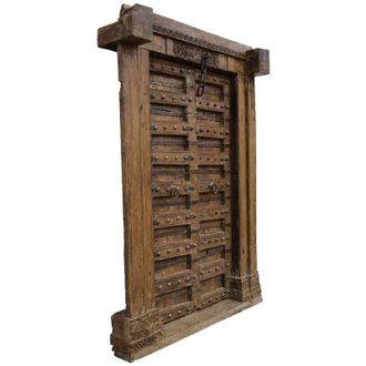 Wanderlust Deco Puerta De Madera Marron 155x33x216h Cm